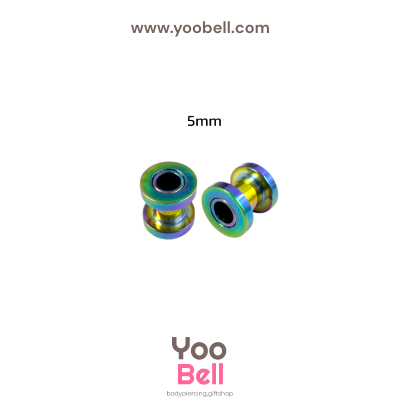 จิวหู ระเบิดหู ตาไก่ stainless เลสรุ้ง