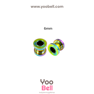 จิวหู ระเบิดหู ตาไก่ stainless เลสรุ้ง