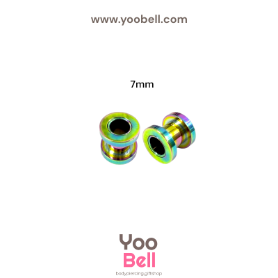 จิวหู ระเบิดหู ตาไก่ stainless เลสรุ้ง