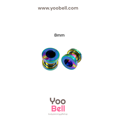 จิวหู ระเบิดหู ตาไก่ stainless เลสรุ้ง