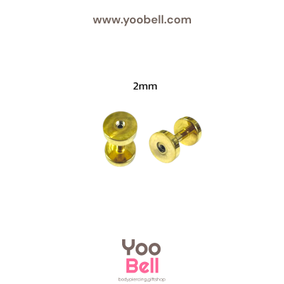 จิวหู ระเบิดหู ตาไก่ stainless เลสทอง