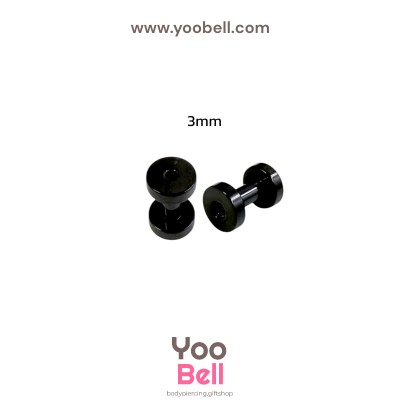 จิวหู ระเบิดหู ตาไก่ stainless เลสดำ