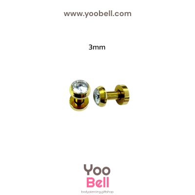 จิวหู ตาไก่ เพชรกลม จิวระเบิดหู stainless