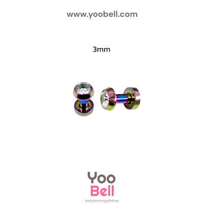 จิวหู ตาไก่ เพชรกลม จิวระเบิดหู stainless