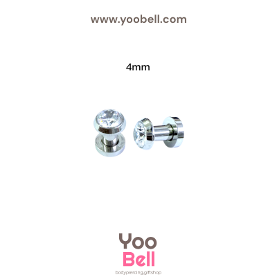 จิวหู ตาไก่ เพชรกลม จิวระเบิดหู stainless