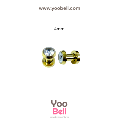 จิวหู ตาไก่ เพชรกลม จิวระเบิดหู stainless