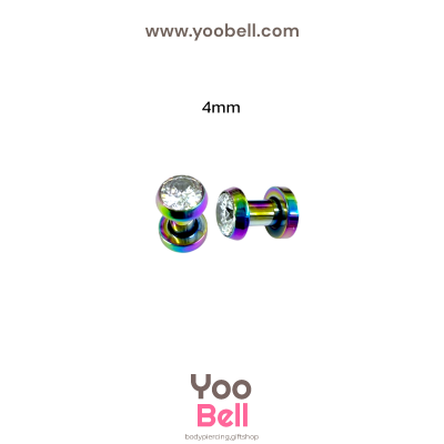 จิวหู ตาไก่ เพชรกลม จิวระเบิดหู stainless