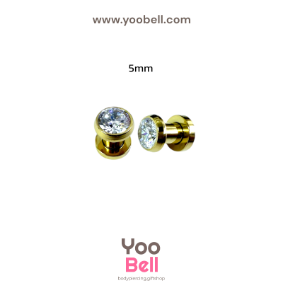 จิวหู ตาไก่ เพชรกลม จิวระเบิดหู stainless