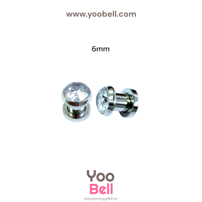 จิวหู ตาไก่ เพชรกลม จิวระเบิดหู stainless