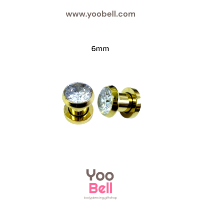 จิวหู ตาไก่ เพชรกลม จิวระเบิดหู stainless