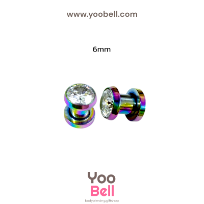 จิวหู ตาไก่ เพชรกลม จิวระเบิดหู stainless