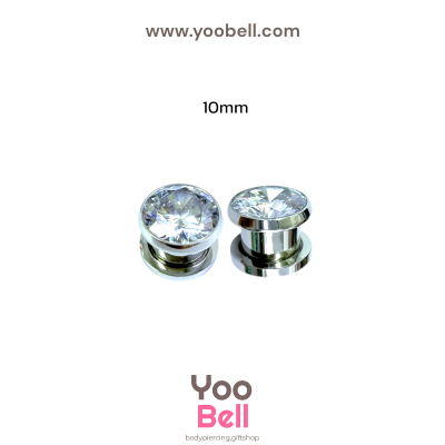 จิวหู ตาไก่ เพชรกลม จิวระเบิดหู stainless