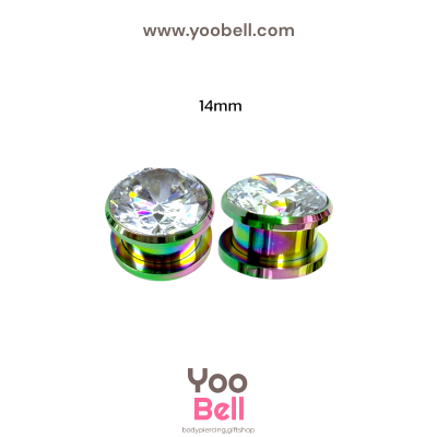 จิวหู ตาไก่ เพชรกลม จิวระเบิดหู stainless