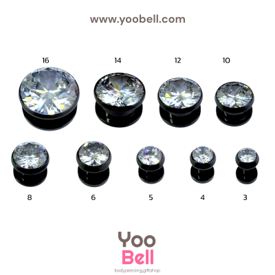 จิวหู ตาไก่ เพชรกลม จิวระเบิดหู stainless