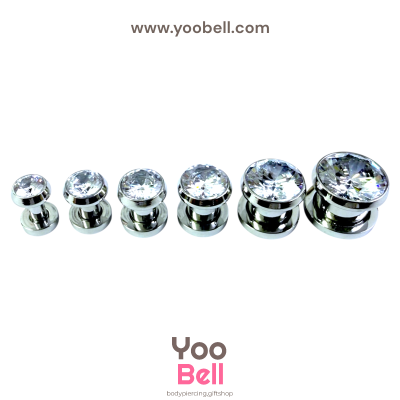 จิวหู ตาไก่ เพชรกลม จิวระเบิดหู stainless