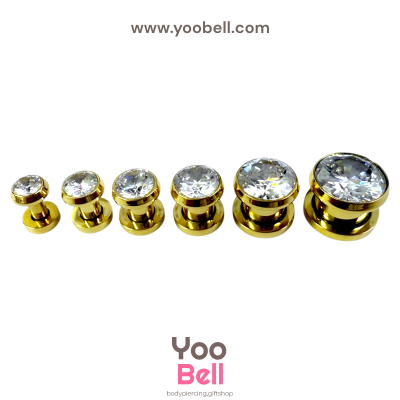 จิวหู ตาไก่ เพชรกลม จิวระเบิดหู stainless