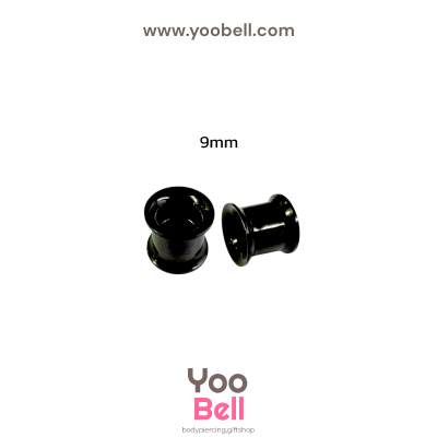 จิวหู ระเบิดหู ปากแตร stainless เลสดำ