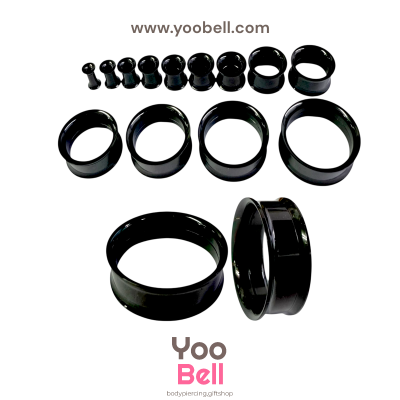 จิวหู ระเบิดหู ปากแตร stainless เลสดำ