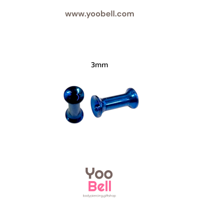 จิวหู ระเบิดหู ปากแตร stainless เลสนํ้าเงินเงิน