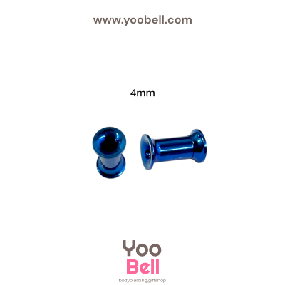 จิวหู ระเบิดหู ปากแตร stainless เลสนํ้าเงินเงิน