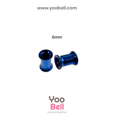 จิวหู ระเบิดหู ปากแตร stainless เลสนํ้าเงินเงิน