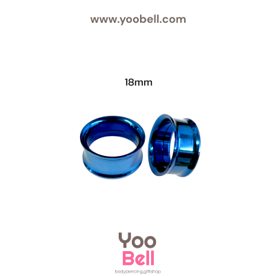 จิวหู ระเบิดหู ปากแตร stainless เลสนํ้าเงินเงิน