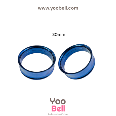 จิวหู ระเบิดหู ปากแตร stainless เลสนํ้าเงินเงิน