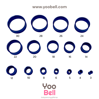 จิวหู ระเบิดหู ปากแตร stainless เลสนํ้าเงินเงิน