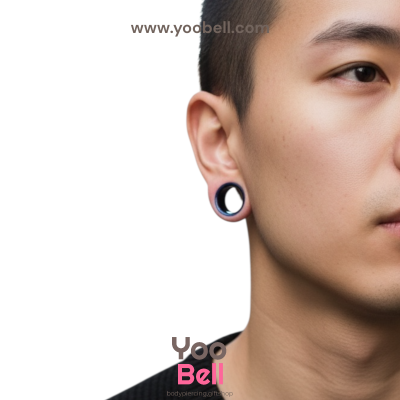 จิวหู ระเบิดหู ปากแตร stainless เลสนํ้าเงินเงิน