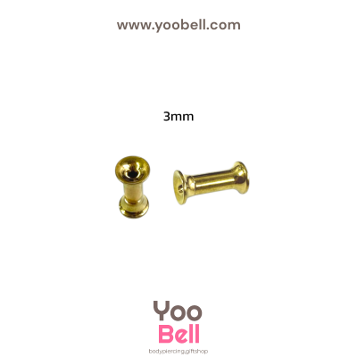 จิวหู ระเบิดหู ปากแตร stainless เลสทอง