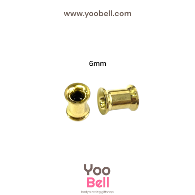 จิวหู ระเบิดหู ปากแตร stainless เลสทอง