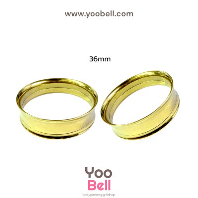 จิวหู ระเบิดหู ปากแตร stainless เลสทอง