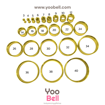 จิวหู ระเบิดหู ปากแตร stainless เลสทอง