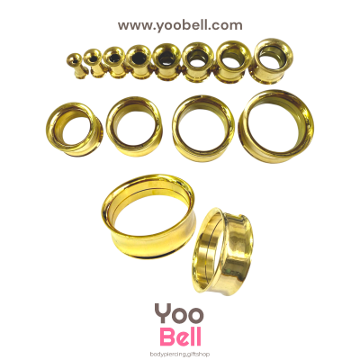 จิวหู ระเบิดหู ปากแตร stainless เลสทอง