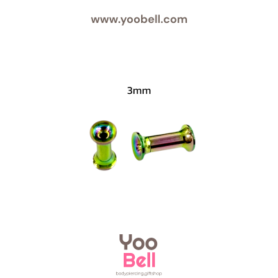 จิวหู ระเบิดหู ปากแตร stainless เลสรุ้ง