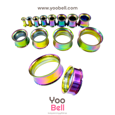 จิวหู ระเบิดหู ปากแตร stainless เลสรุ้ง