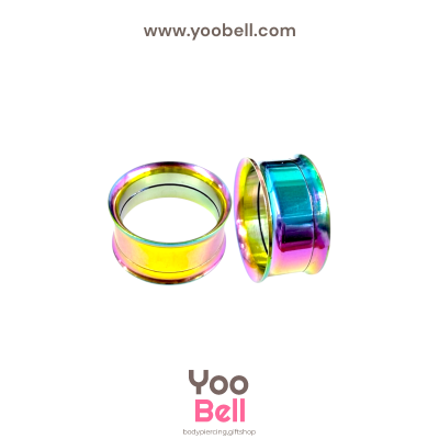 จิวหู ระเบิดหู ปากแตร stainless เลสรุ้ง