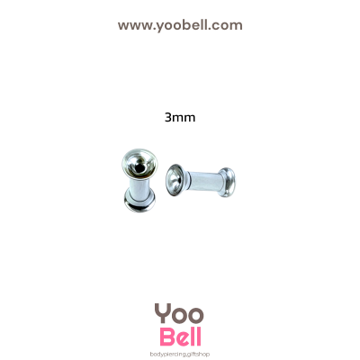 จิวหู ระเบิดหู ปากแตร stainless เลสเงิน