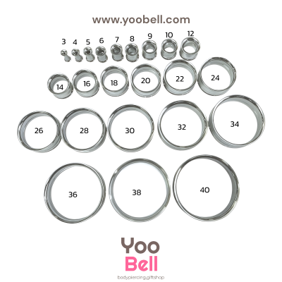 จิวหู ระเบิดหู ปากแตร stainless เลสเงิน