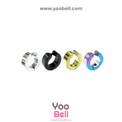 จิวห่วงล็อคเหลี่ยม แบบไม่เจาะหู แบบหนีบ stainless