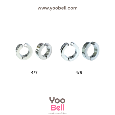 จิวห่วงล็อคเหลี่ยม แบบไม่เจาะหู แบบหนีบ stainless