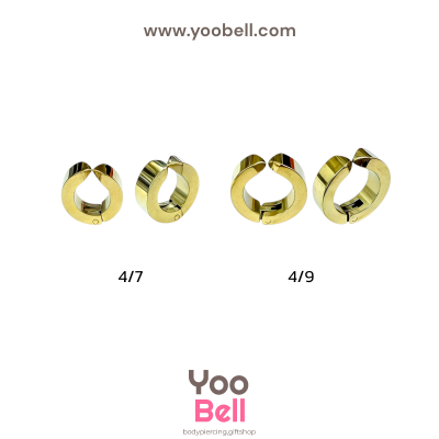 จิวห่วงล็อคเหลี่ยม แบบไม่เจาะหู แบบหนีบ stainless