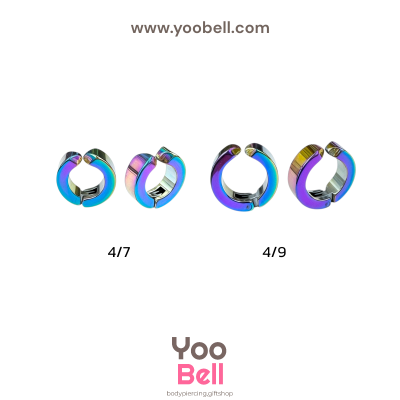 จิวห่วงล็อคเหลี่ยม แบบไม่เจาะหู แบบหนีบ stainless