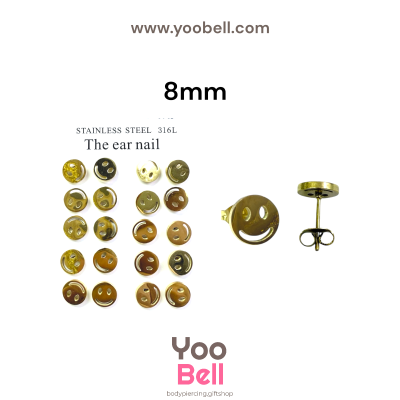 จิวหู Earnails ก้าน Stainless Steel หน้ายิ้ม