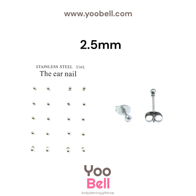 จิวหู Earnails ก้าน Stainless Steel ทรงลูกบอล
