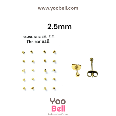 จิวหู Earnails ก้าน Stainless Steel ทรงลูกบอล