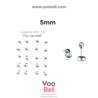 จิวหู Earnails ก้าน Stainless Steel ทรงลูกบอล