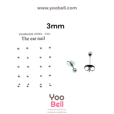 จิวหู Earnails ก้าน Stainless Steel ทรงลูกบอล