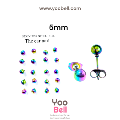 จิวหู Earnails ก้าน Stainless Steel ทรงลูกบอล