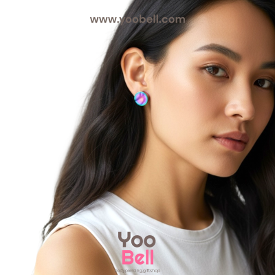 จิวหู Earnails ก้าน Stainless Steel รูปทรงแป้นกลม